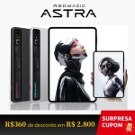 REDMAGIC Astra Tablet Gamer 9.06'' OLED 8200mAh Android 15 Snapdragon 8 Elite 12GB+256GB/16GB+512GB/24GB+1TB Preto Branco