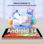 Mais recente tablet Android 14, tablet de 10 polegadas, processador Quad-core, 5G WiFi, 4 GB de ROM + 32 GB de RAM, resolução 1280 * 800, bateria de 6000 mAh