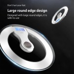 Balança de peso inteligente com display LCD, carregamento automático, recarregável, Bluetooth, gordura medida, energia leve, calorias