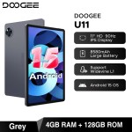 Versão global doogee u11 android 15 tablet 11 "ultra-claro 90hz display 16gb (4 +12) 128gb 8580mah bateria unisoc t606 octa-core