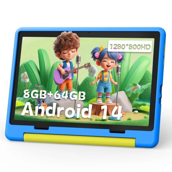 Tablet infantil android 15 tablet para crianças 10 polegadas 8gb + 64gb 8 núcleos com estojo 1tb tf expansível para crianças pequenas controle parental