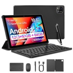 BAKEN Tablet Android 15 de 10 polegadas, processador quad-core, 12 GB (expansão 3 + 9) RAM + armazenamento de 64 GB, 5G WiFi, câmeras duplas 1280 * 800
