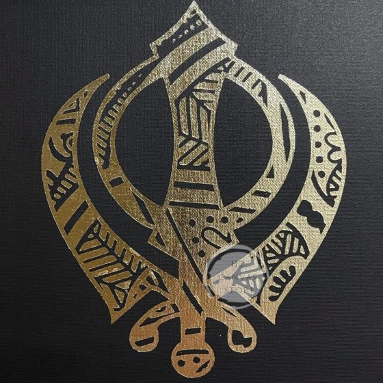 Feito à mão sikh khanda e ek onkar mandala metal arte da parede conjunto de dois decoração de casa espiritual para gurudwara yoga estúdios sikhism presente