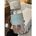 Garrafa de água fofa portátil de 500ml com tampa pop-up de palha à prova de vazamento para crianças da escola garrafa de beber de plástico