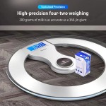 Balança de peso inteligente com display LCD, carregamento automático, recarregável, Bluetooth, gordura medida, energia leve, calorias