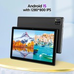 BAKEN Tablet Android 15 de 10 polegadas, processador quad-core, 12 GB (expansão 3 + 9) RAM + armazenamento de 64 GB, 5G WiFi, câmeras duplas 1280 * 800