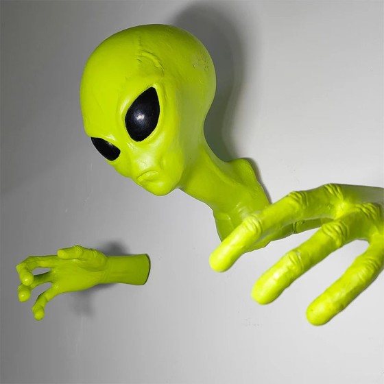 Arte de suspensão de parede alienígena verde, ufo, visitante, 51 áreas, organismo extraterrestre, monstro, estudo, sala de estar, ornamento, presente do amante