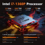 KTHIN MID3 Mini PC i7-1360P 5.0GHz WIFI6 BT5.2 Mini Computador DDR5 16GB RAM 512GB ROM 2.5G LAN USB4.0 Mini Computador Desktop