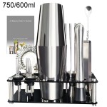 13-22Pcs 750ml 600ml Boston Cocktail Shaker Bar Ferramentas Wine Mixer Set Kit Bartender Ferramenta Cocktail Shaker com Titular