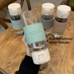 Garrafa de água fofa portátil de 500ml com tampa pop-up de palha à prova de vazamento para crianças da escola garrafa de beber de plástico