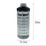 Garrafa de água de palha 2l, copo de água de plástico de grande capacidade, garrafa de bebida portátil com marcador de tempo para esportes ao ar livre