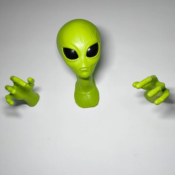 Arte de suspensão de parede alienígena verde, ufo, visitante, 51 áreas, organismo extraterrestre, monstro, estudo, sala de estar, ornamento, presente do amante