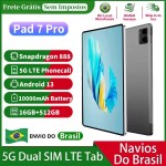 Versão global original tablet pc pad 7 pro 10.1 polegada android13 12gb + 512gb 10000mah snapdragon 888 wifi gps 4g lte bluetooth