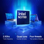 Laptop com moldura fina de 14,1" Intel N3700 16GB RAM 1TB SSD Win11 Notebook leve para entretenimento de escritório