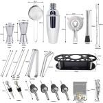 13-22Pcs 750ml 600ml Boston Cocktail Shaker Bar Ferramentas Wine Mixer Set Kit Bartender Ferramenta Cocktail Shaker com Titular