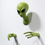 Arte de suspensão de parede alienígena verde, ufo, visitante, 51 áreas, organismo extraterrestre, monstro, estudo, sala de estar, ornamento, presente do amante