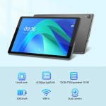 Tablet de 10 polegadas, Android 14, processador quad-core, 4 GB de RAM (2 GB + 2 GB expansível), armazenamento de 32 GB, Wi-Fi, câmeras duplas, 6000 mAh