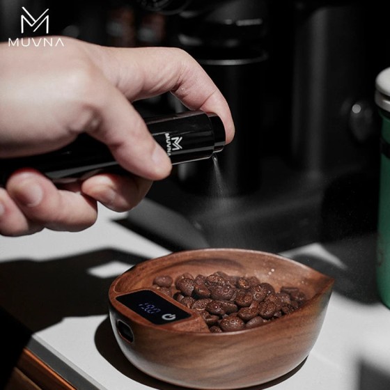 Pesador de grãos de café MUVNA, bandeja de exibição de pesagem de café expresso, balança eletrônica de fabricação manual de nogueira/precisa a 0,1g profissional